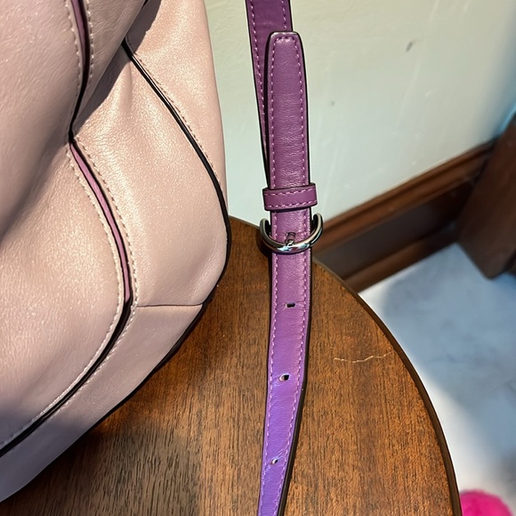 Coach Kristin satchel shoulder/Crossbody bag color block Pearl Violet/ purple - Picture 11 of 17